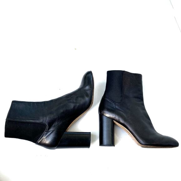 Rag & Bone Black Lambskin Block Heel Booties | Effortless Italian Made | Classic - Picture 2 of 16